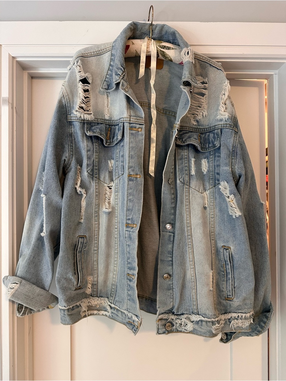 Distressed Light Blue Denim Jacket
